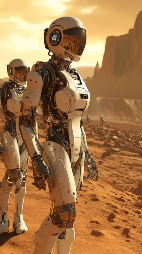 Futuristic Robots on Mars