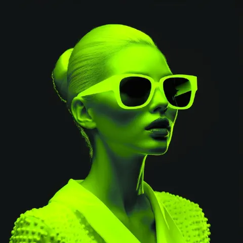Ambient Minimalist Moschino Portrait in Dark Fluorescent