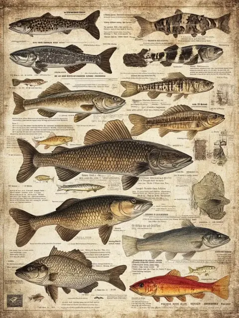 Vintage Fish Chart Print