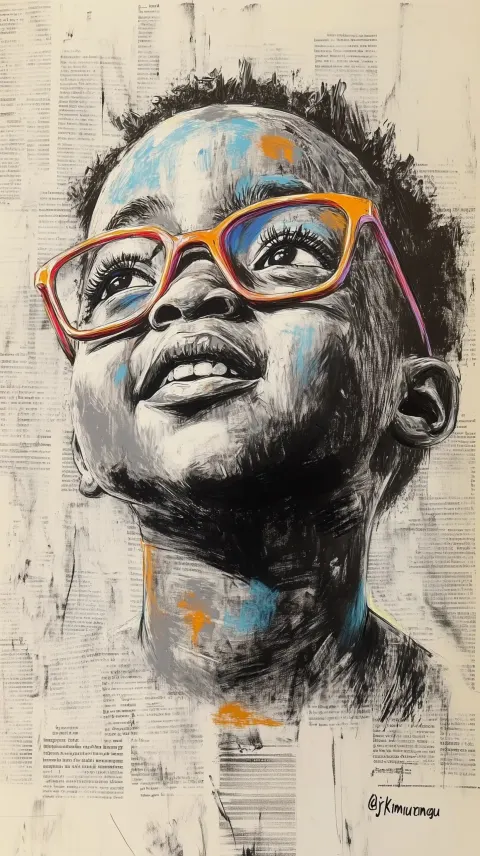 Charcoal Sketch of Joyful Child