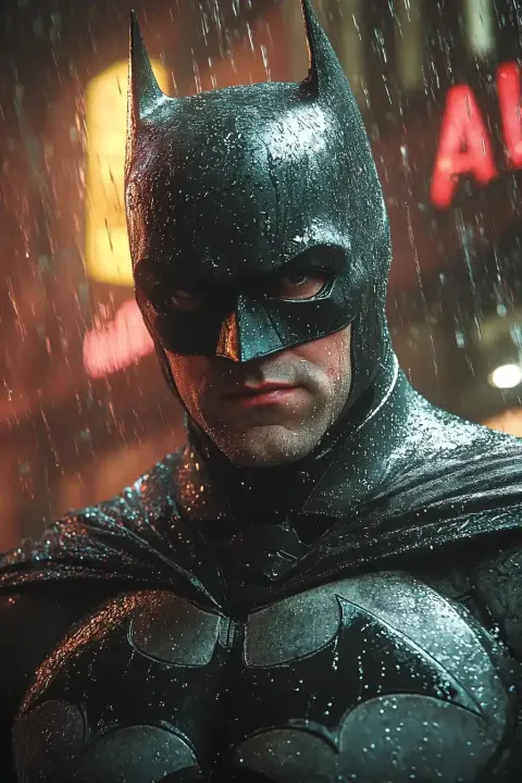 Noir Superhero Battle Scene