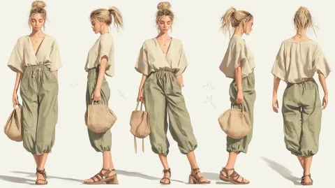 Photorealistic Young Woman Poses
