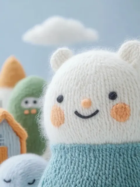 Cloudy Shops in Felt