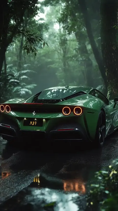 Ferrari in Night Jungle