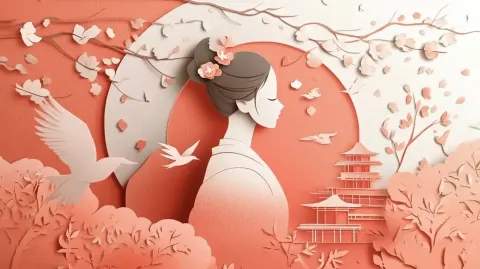 Sakura Garden Paper Cut