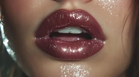 Glossy Lips with Cigarette