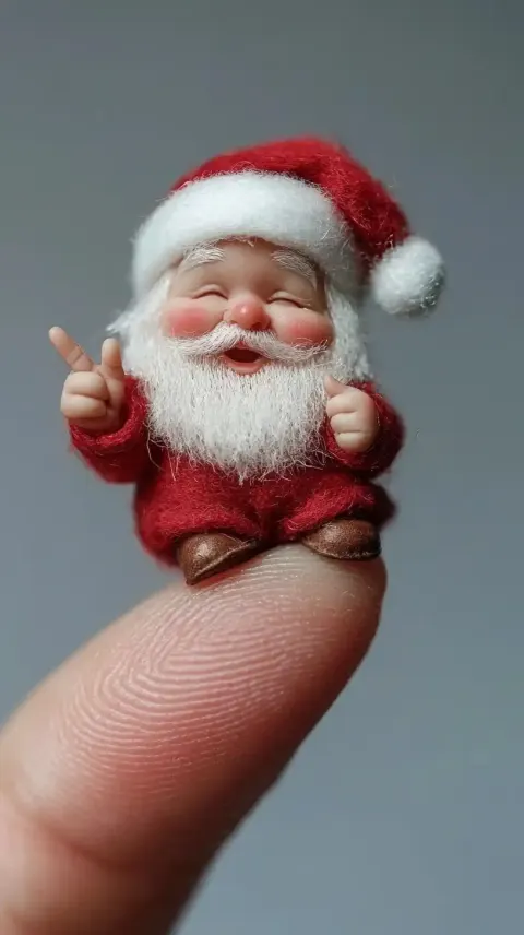 Realistic Miniature Santa Finger