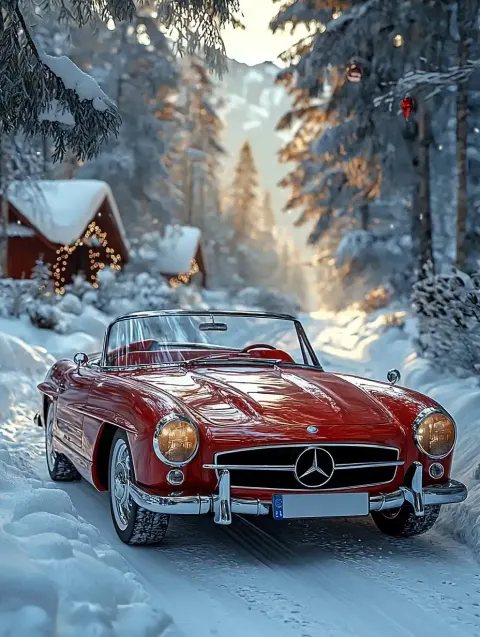 Photorealistic Winter Car Scene