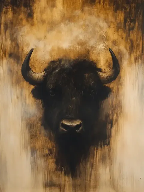 Yak in Abstract Oil