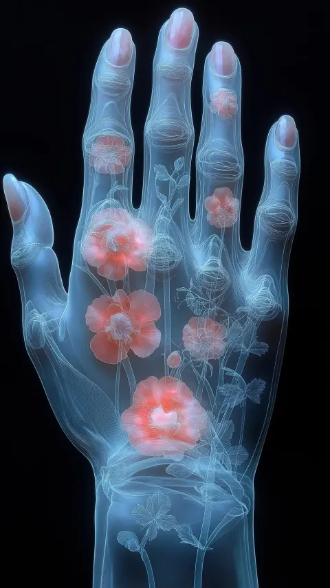 X-ray Floral Hands Reflection