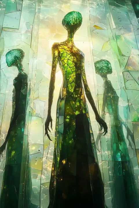 Fractured Stained Glass Alien