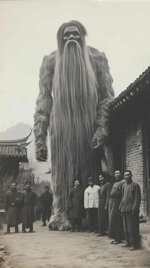 Villagers with Ancient Creature