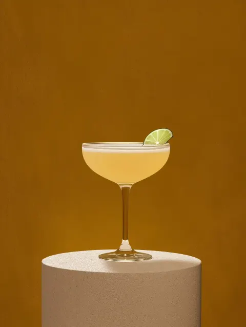 Realistic Cocktail on Stone Podium