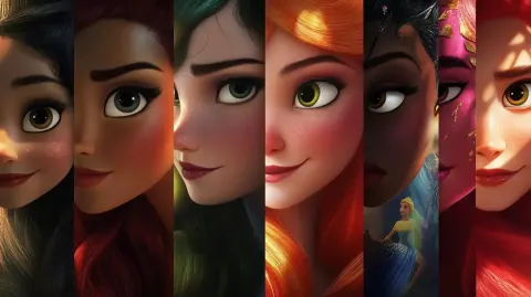 Horizontal Disney Princess Portraits