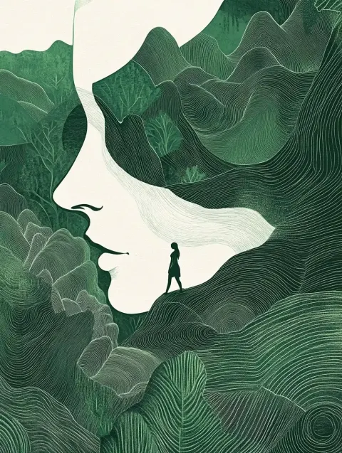 Abstract Woman in Greenery