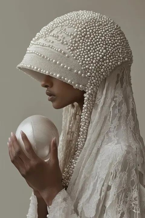 Vintage Swimmer with Pearls