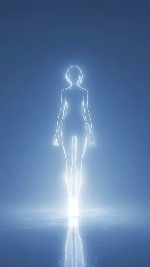 Glowing Female Figure Anime