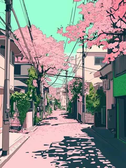 Anime Street with Sakura