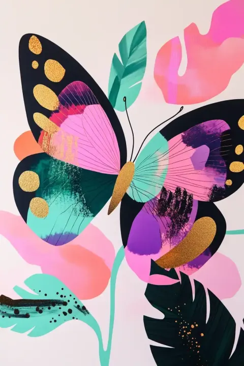 Gold Foil Origami Butterflies