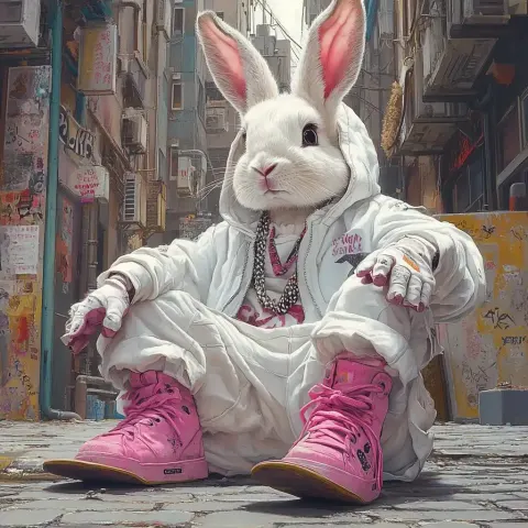 Elegant Hare in Streetwear