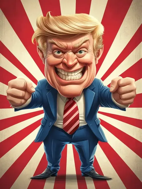 Caricatured Political Pin-Up