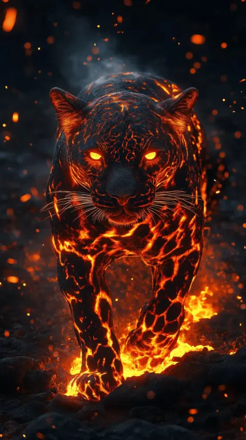 Molten Lava Leopard Portrait