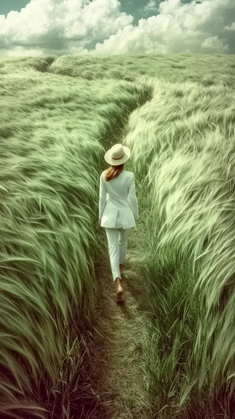 Surreal Pathway with Solitary Figure