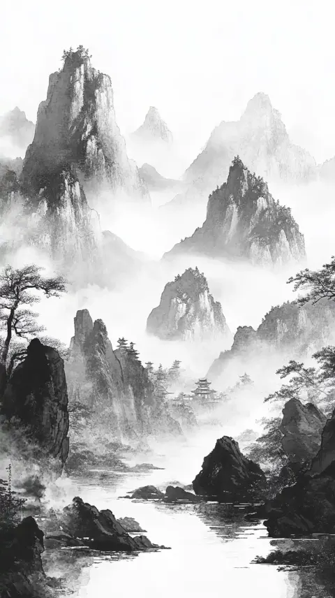 Qing Dynasty Ink Landscape