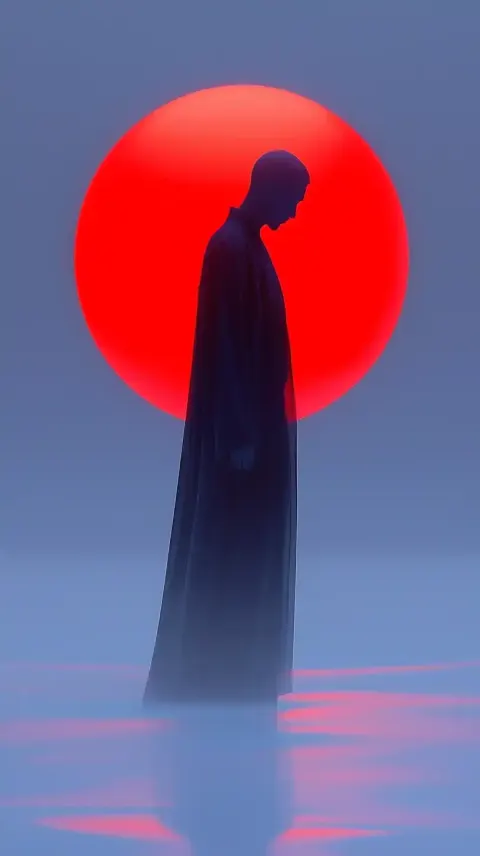 Silhouette Against Sunset Landscape