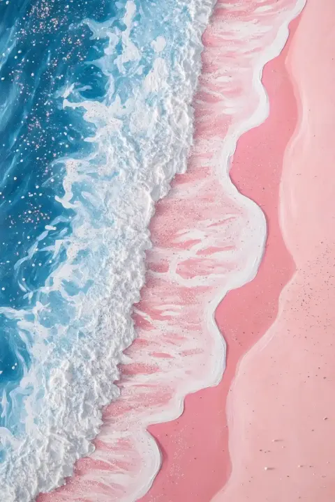 Dynamic Waves on Pink Sand