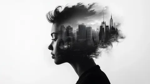 Surreal Double Exposure Portrait