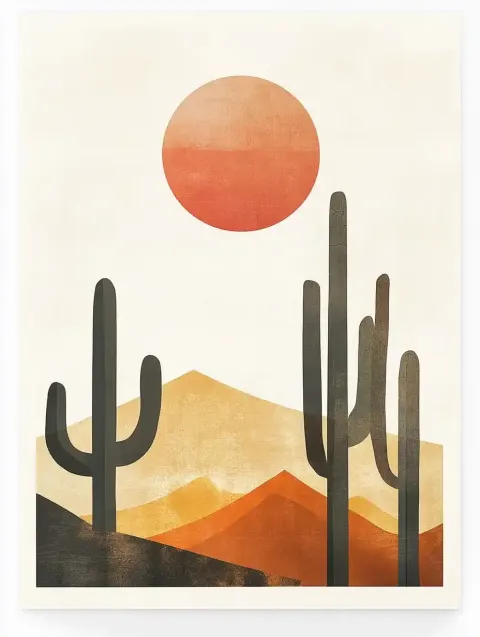 Bohemian Geometric Desert Scene