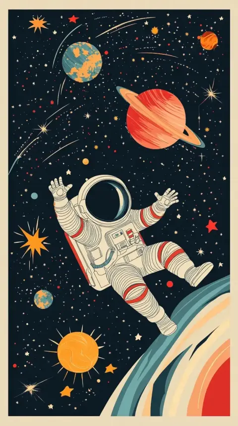 Futuristic Astronaut in Cosmos