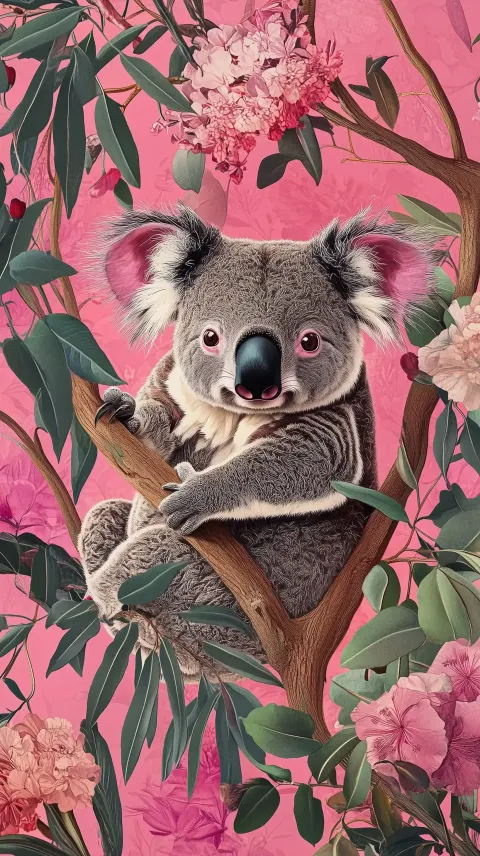 Pink Koala Design Art