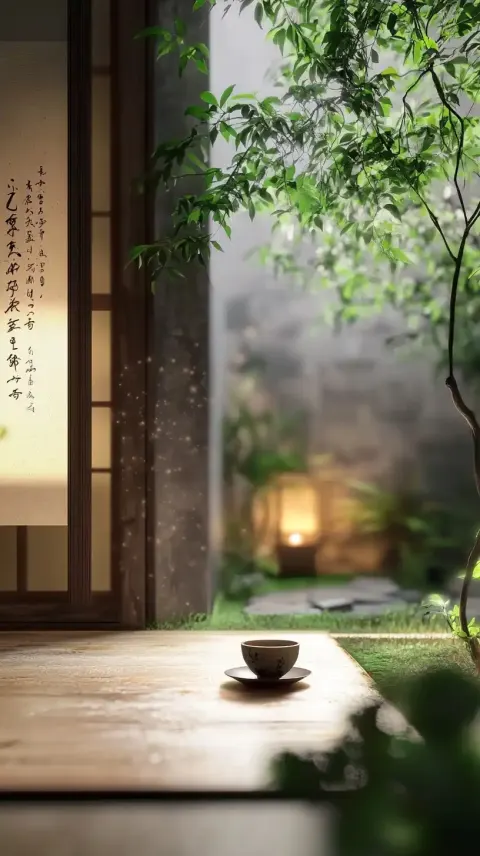 Zen Room with Calligraphy