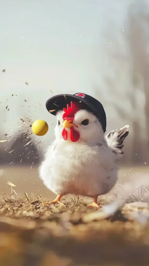 Cartoon Chicken Under Fire