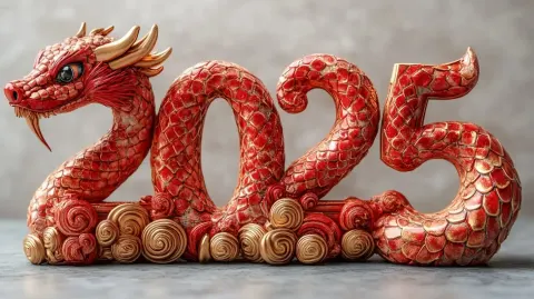 3D Red Gold 2025 Rendering