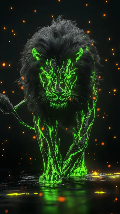 Molten Green Lava Lion