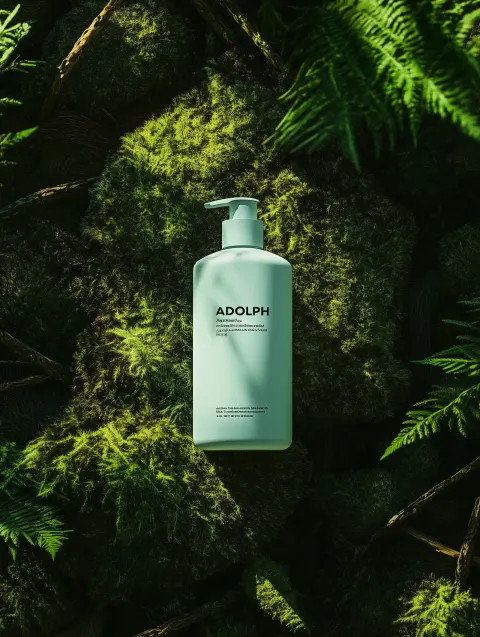 Shampoo Bottle Flat Lay
