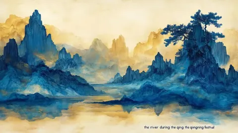Elegant Yellow Cyan Landscape