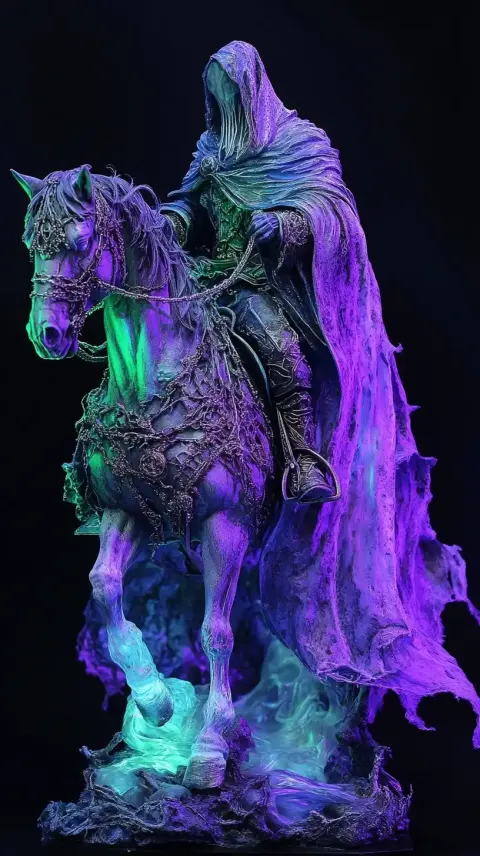 Cloaked Wizard on Ghost Horse