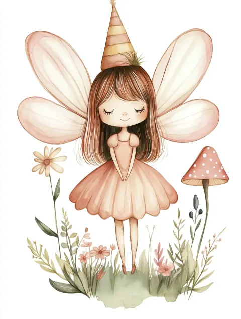 Scandinavian Fairy Birthday Clipart
