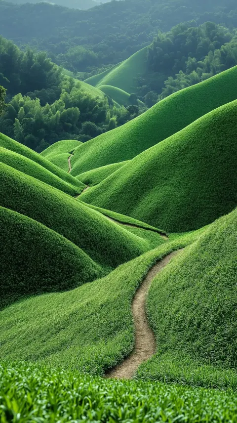 Surreal Path Through Grass