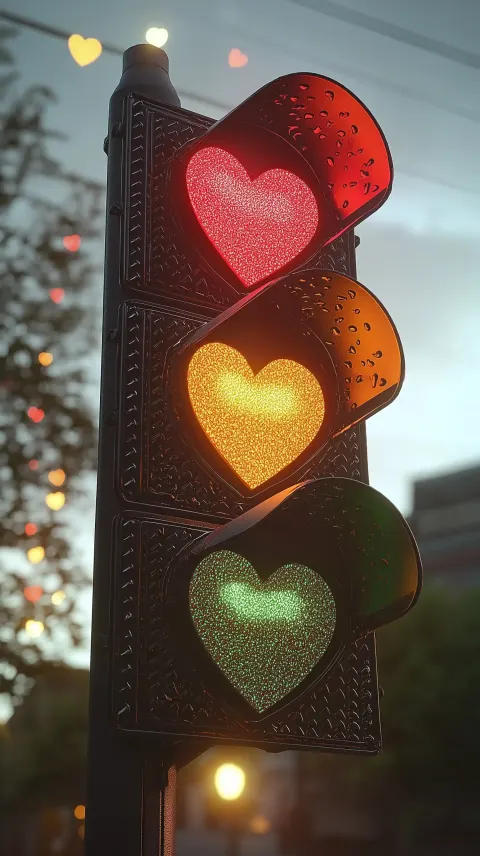 Heart-Shaped Traffic Light