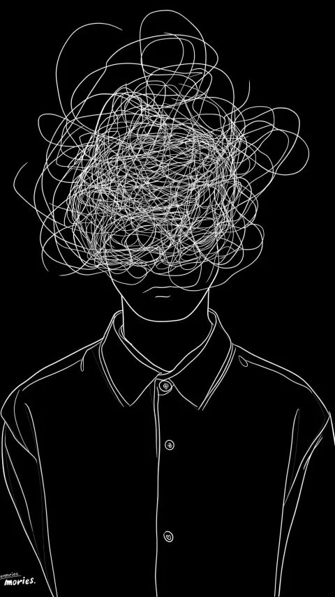 Minimalist Line Drawing Confused Memories
