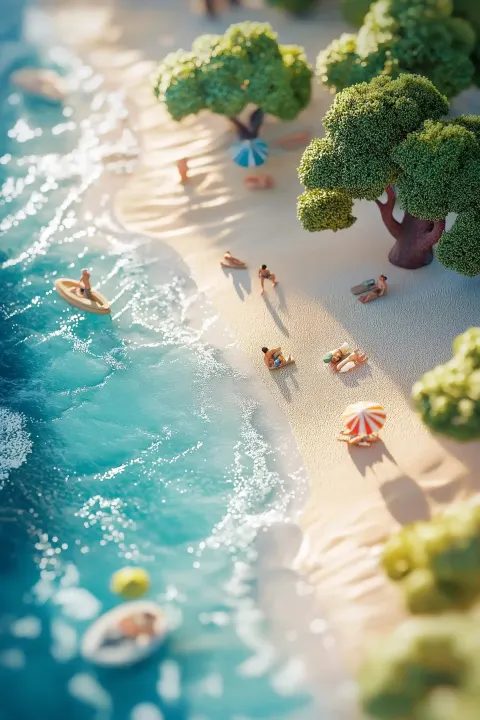 Minimalistic 3D Summer Oasis
