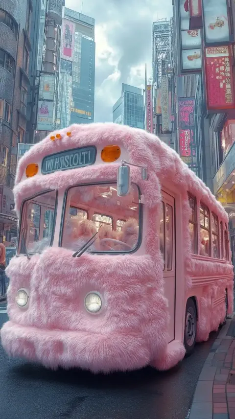 Plush School Bus in City