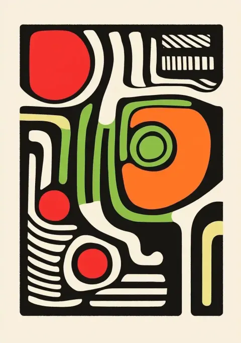Retro Isotype Abstract Stripes