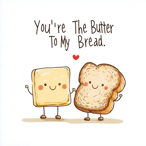 Cartoon Butter and Bread