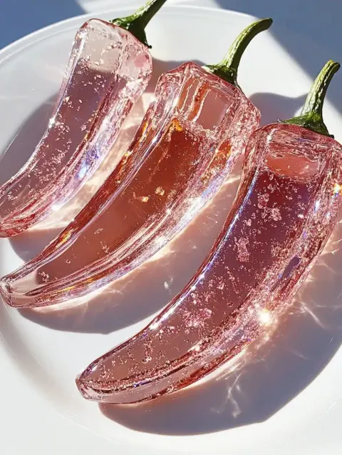 Crystal Peppers on Plate